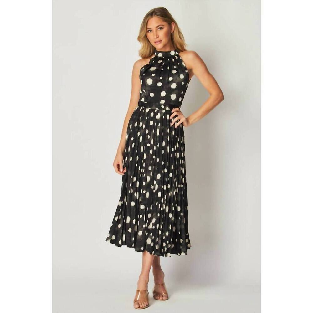 NEW BIG HIT FASHION julia pleated dress in black